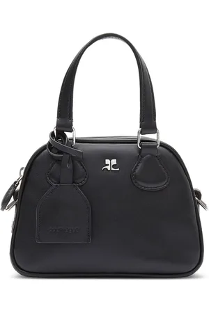 Courrèges Logo leather mini bowling bag