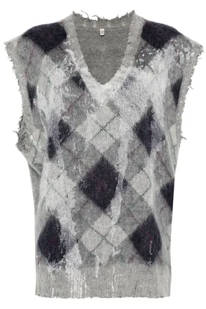 R13 Argyle-knit vest