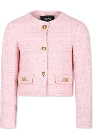 VERSACE Button-up tweed blazer