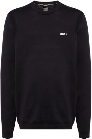 HUGO BOSS Logo-appliqué ribbed-knit jumper