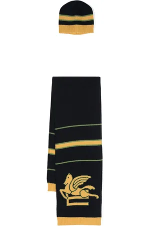 Etro Pegaso-jacquard hat set