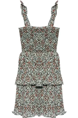 Ganni Printed ruffled mini dress