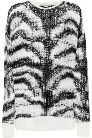 Stella McCartney Tiger-pattern open-knit jumper