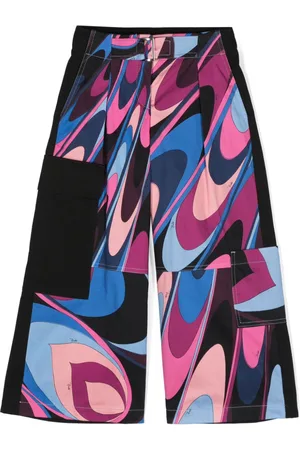 PUCCI Junior Marmo-print wide-leg trousers