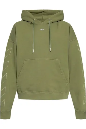 OFF-WHITE Logo-embroidered cotton-blend hoodie