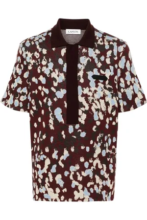 Lanvin Patterned-jacquard cotton polo shirt