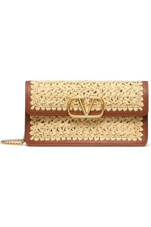VALENTINO GARAVANI VLogo raffia crossbidy bag