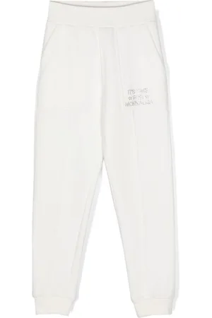 MONNALISA Rhinestone-logo track pants