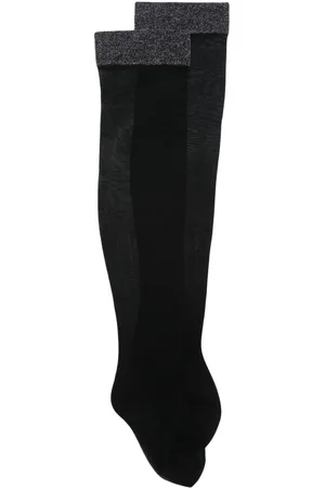 MAISON CLOSE Lurex-detail semi-sheer stockings