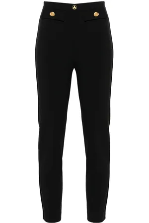 Elisabetta Franchi Logo-rivet straight-leg trousers