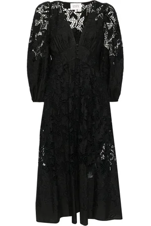 Marchesa Notte Jessamine guipure-lace midi dress