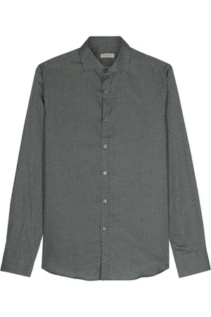 CANALI Geometric-pattern cotton shirt