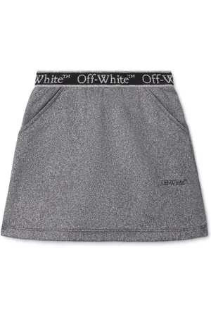 OFF-WHITE Bookish logo-waistband cotton skirt