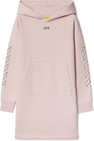 OFF-WHITE Arrow Stitched cotton hoodie dress