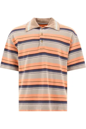KAPITAL Striped short-buttoned polo shirt