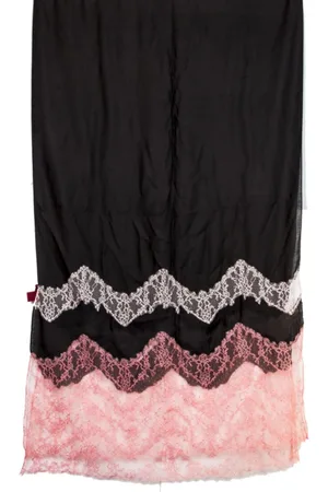 VALENTINO GARAVANI Lace-detail cashmere scarf