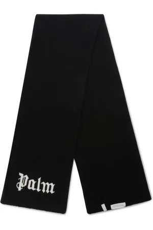 Palm Angels Knitted logo-embroidered scarf