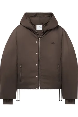 Courrèges Logo-patch hooded puffer jacket