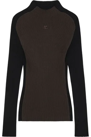 Courrèges Logo-embroidered ribbed jumper