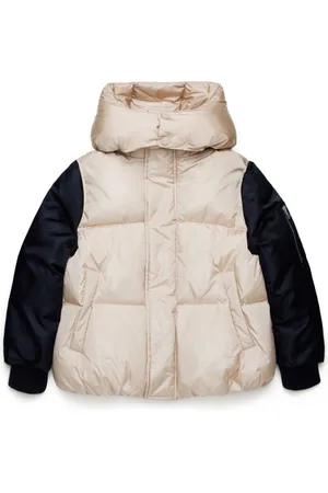 Maison Margiela Logo-appliqué two-tone puffer jacket