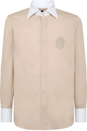 BILLIONAIRE Contrast-collar stretch-cotton shirt