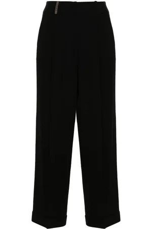 PESERICO SIGN Pleated straight-leg trousers