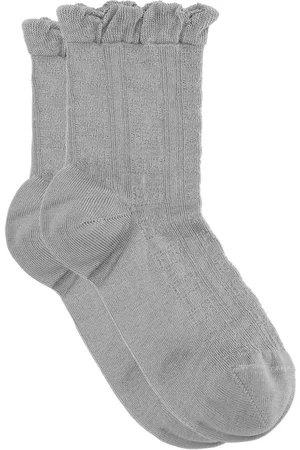 Ganni Ruffle-trim organic-cotton socks