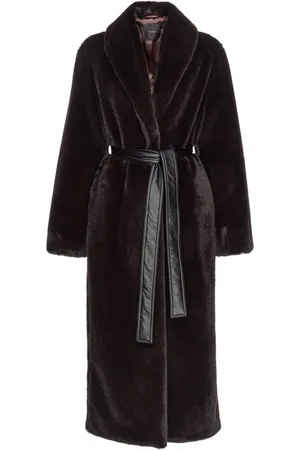 Pinko Belted faux-fur coat