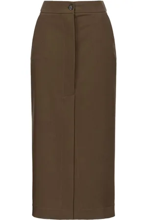 Pinko Lanterna front-slit midi skirt