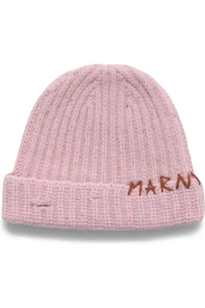 Marni Logo-embroidered ribbed-knit beanie