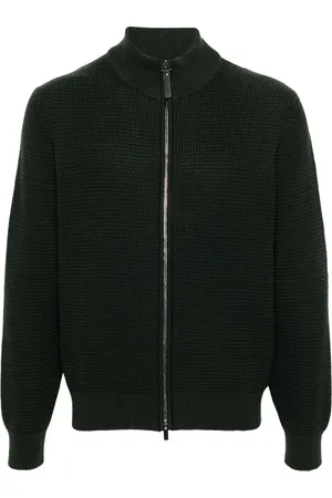 CANALI Waffle-knit wool cardigan