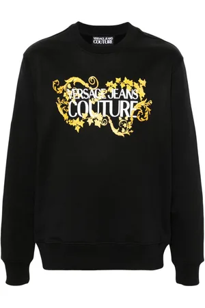 VERSACE Logo-print cotton sweatshirt