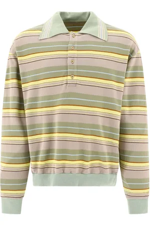 KAPITAL Striped long sleeve polo shirt