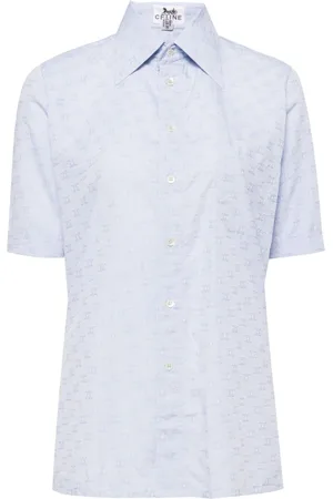 Céline 1990-2000 Triomphe-jacquard cotton shirt