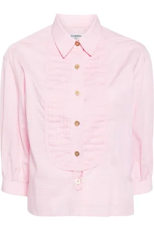 CHANEL 1990-2000s gingham-check cotton shirt
