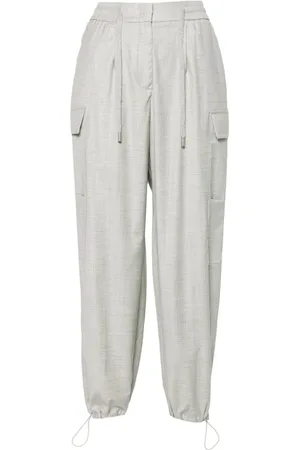 PESERICO SIGN Pleated tapered cargo trousers