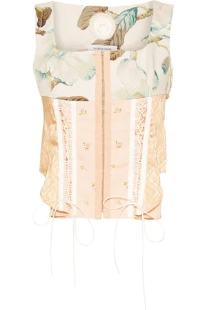 Marine Serre Upcycled cotton corset top