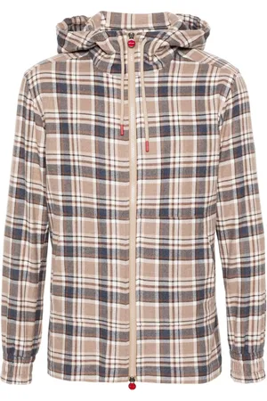 Kiton Plaid-check flannel hoodie