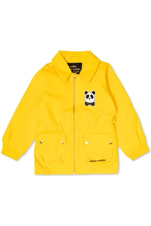 Mini Rodini Panda-appliqué zip-up jacket