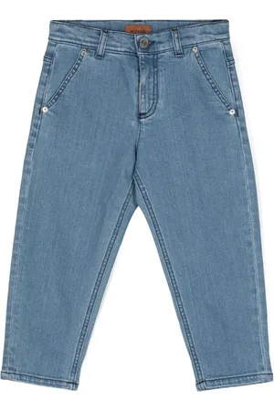 Missoni Zigzag-embroidered tapered jeans