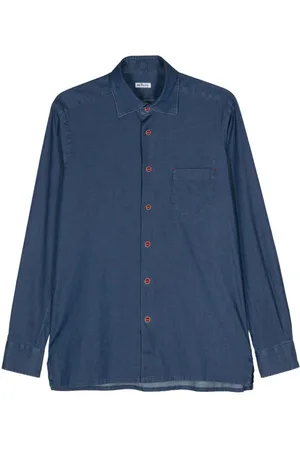 Kiton Patch-pocket denim shirt