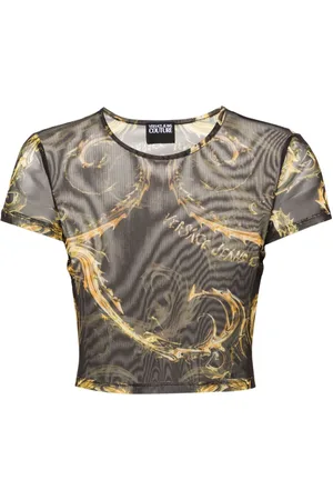 VERSACE Chromo Couture-print mesh T-shirt