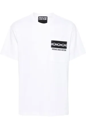 VERSACE Logo-print cotton T-shirt