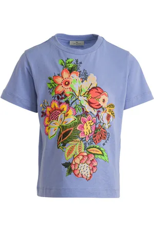 Etro Floral-embroidered cotton T-shirt