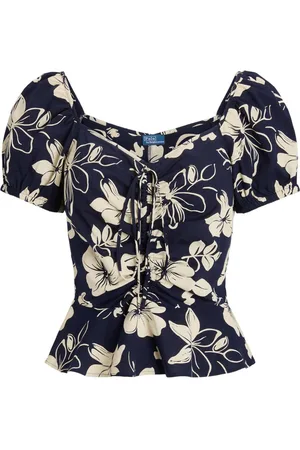 Ralph Lauren Floral-print ruched blouse