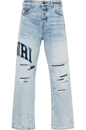 AMIRI Varsity Logo Repair mid-rise straight-leg jeans