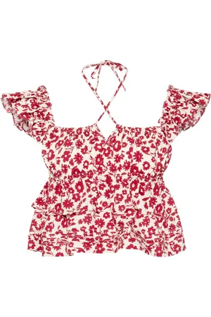 B+AB Floral-print ruffle-detail top