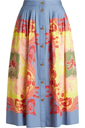 Etro Pleated button-down midi skirt