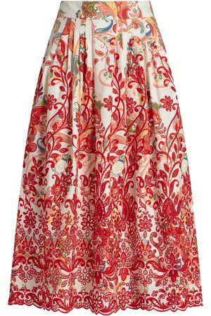 Etro Paisley-pattern embroidered midi skirt