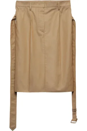 Prada Belted cotton pencil skirt